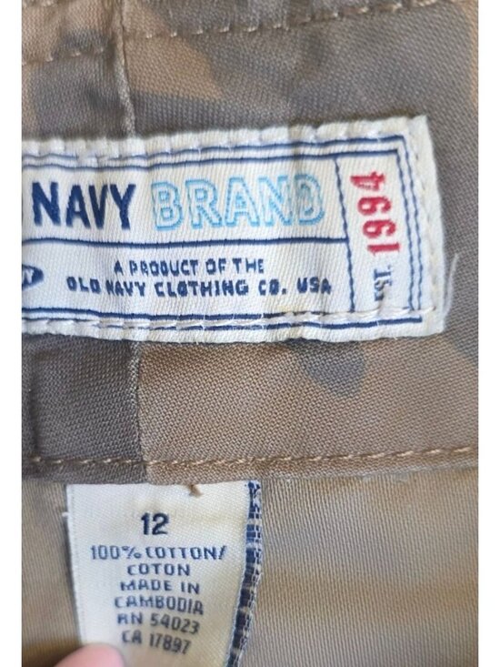 Y2K 04' Old Navy Womens Camo Pleated Micro Mini Skirt Sz 12 100% Cotton - Picture 3 of 6